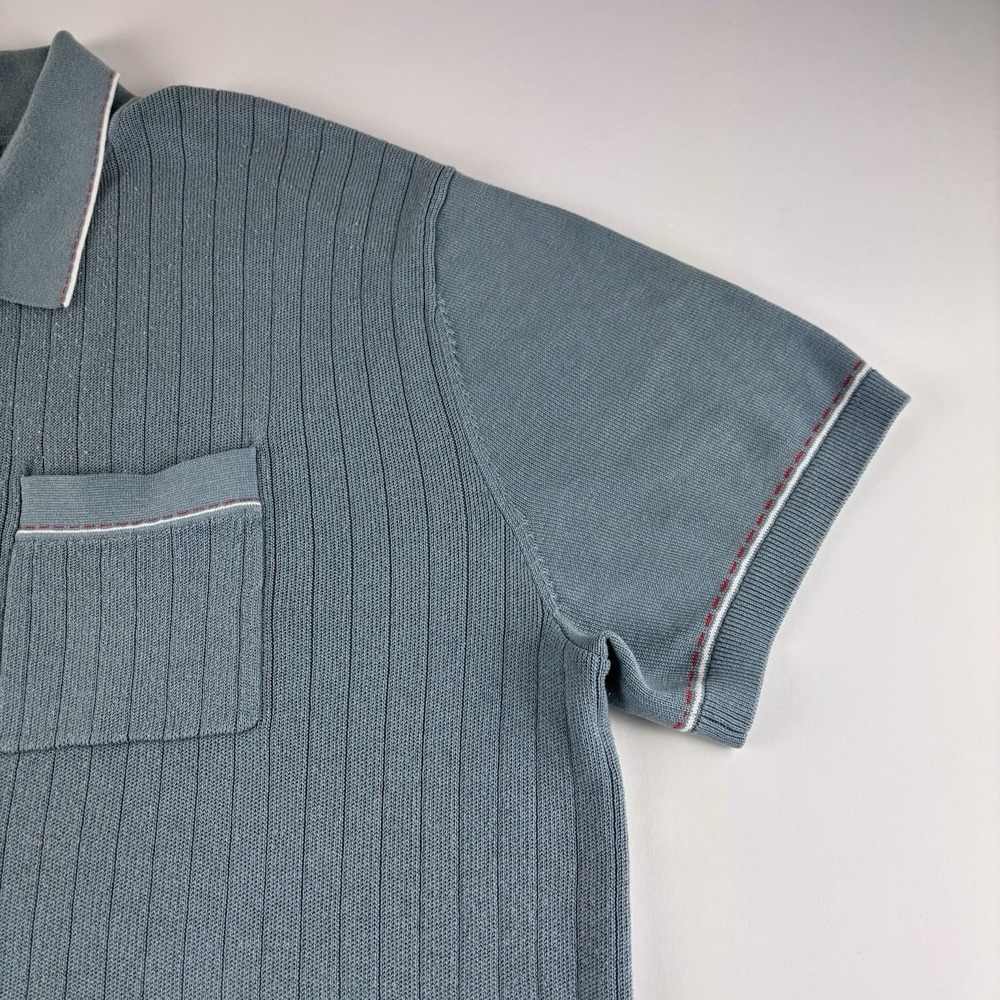 Todd Snyder Short Sleeve Button Shirt Men's XL Silk Blend Ribbed Lightweight - Picture 4 of 11